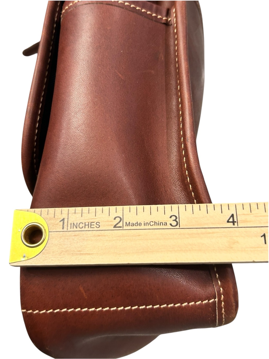 Tusting English Made Caramel Leather Messenger Lawyer Bag Vintage Rolltop Exec — image 5 of 8